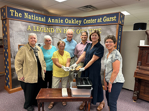 Photo of the family who donated Annie Oakley artifacts to Garst Museum